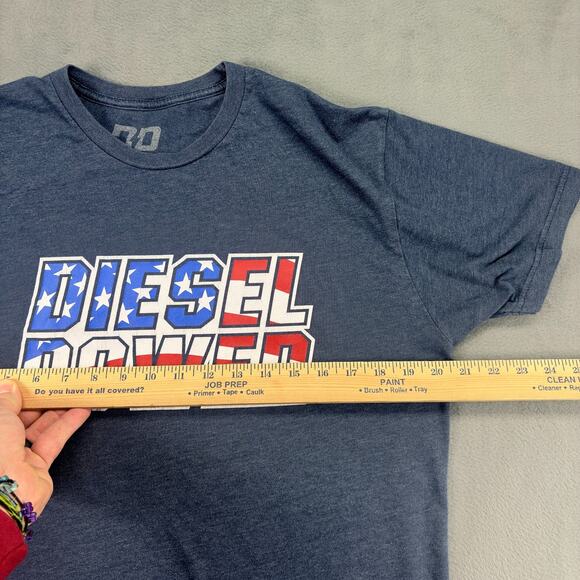 Diesel Power T-Shirt Men's Large Blue Cotton Blens Short Sleeve American Flag - Picture 5 of 6